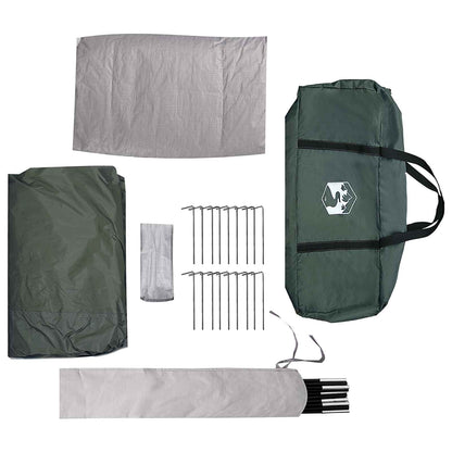 vidaXL Cabin Tent with Roof Army green 12-Person Polyester and Steel