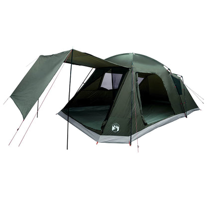 vidaXL Cabin Tent with Roof Army green 12-Person Polyester and Steel