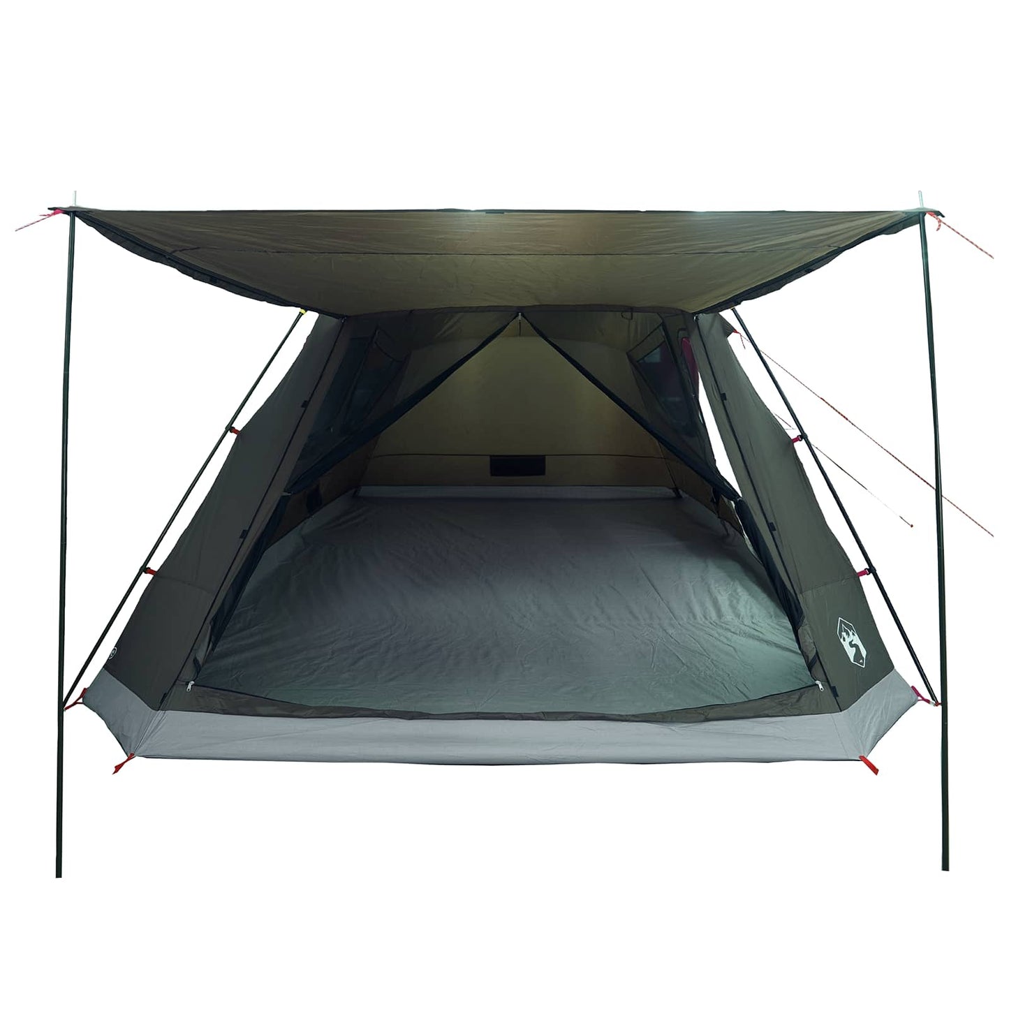 vidaXL Cabin Tent with Roof Army green 12-Person Polyester and Steel