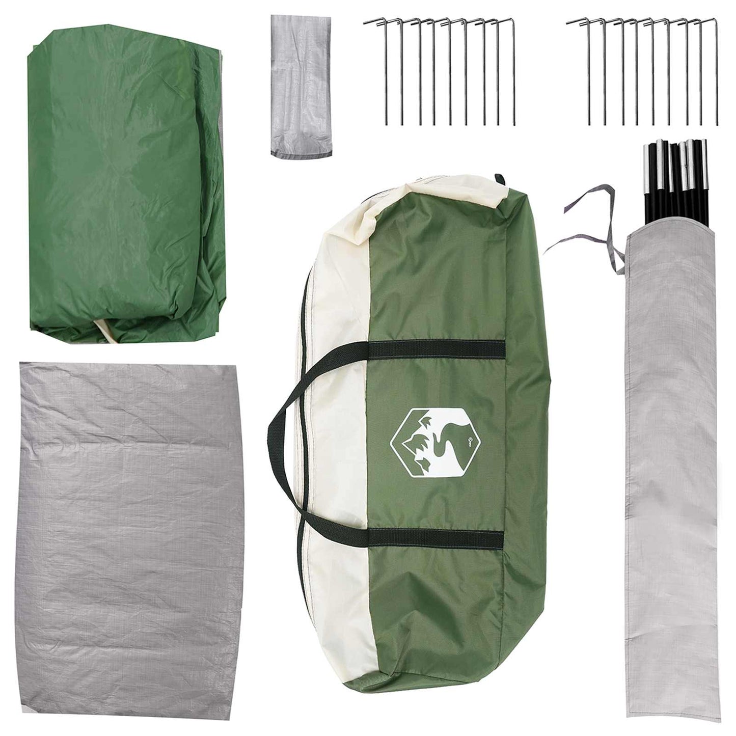 vidaXL Cabin Tent with Roof Green 8-Person Polyester and Steel