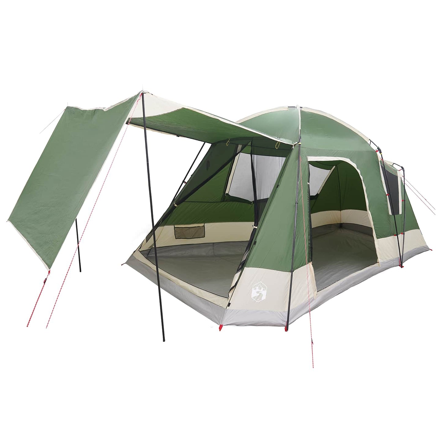 vidaXL Cabin Tent with Roof Green 8-Person Polyester and Steel