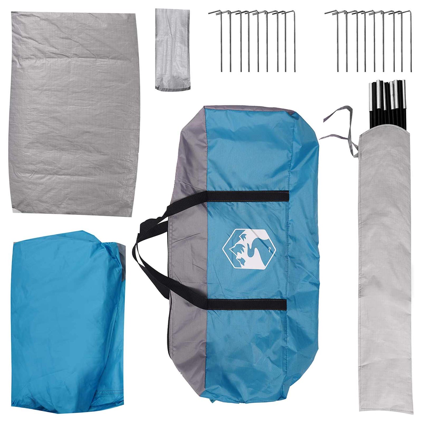 vidaXL Cabin Tent with Roof Blue 8-Person Polyester and Steel