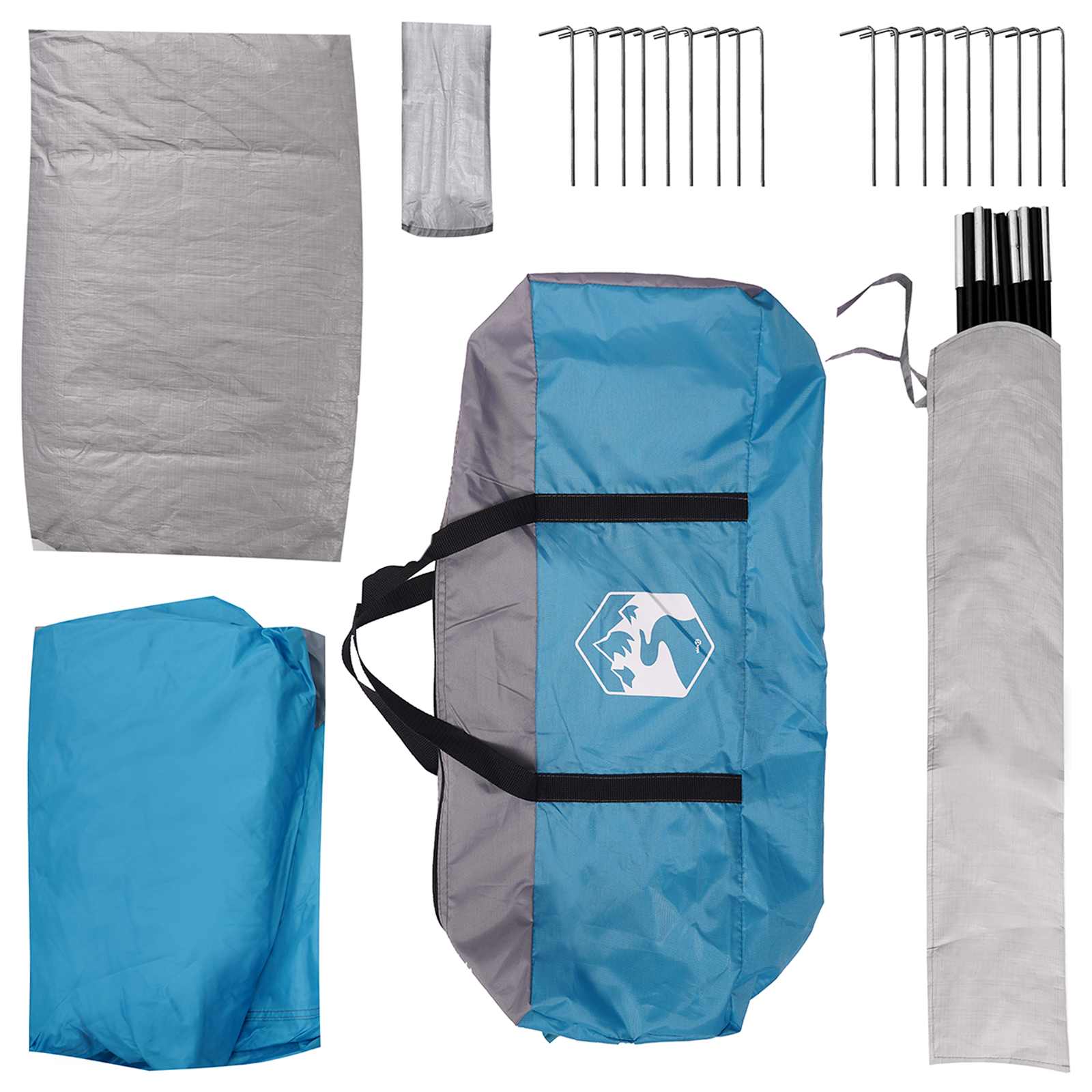 vidaXL Cabin Tent with Roof Blue 8-Person Polyester and Steel