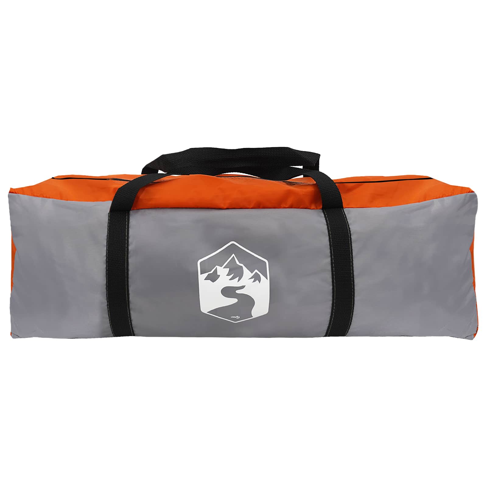 vidaXL Cabin Tent Grey and Orange 8-Person Polyester and Steel