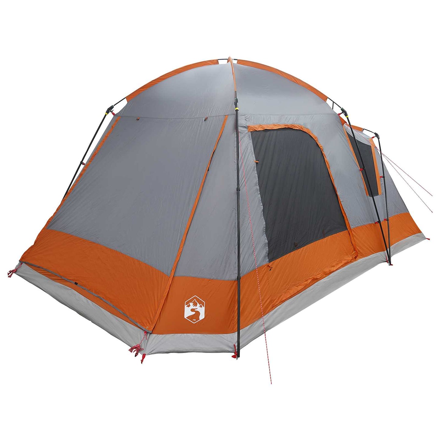 vidaXL Cabin Tent Grey and Orange 8-Person Polyester and Steel