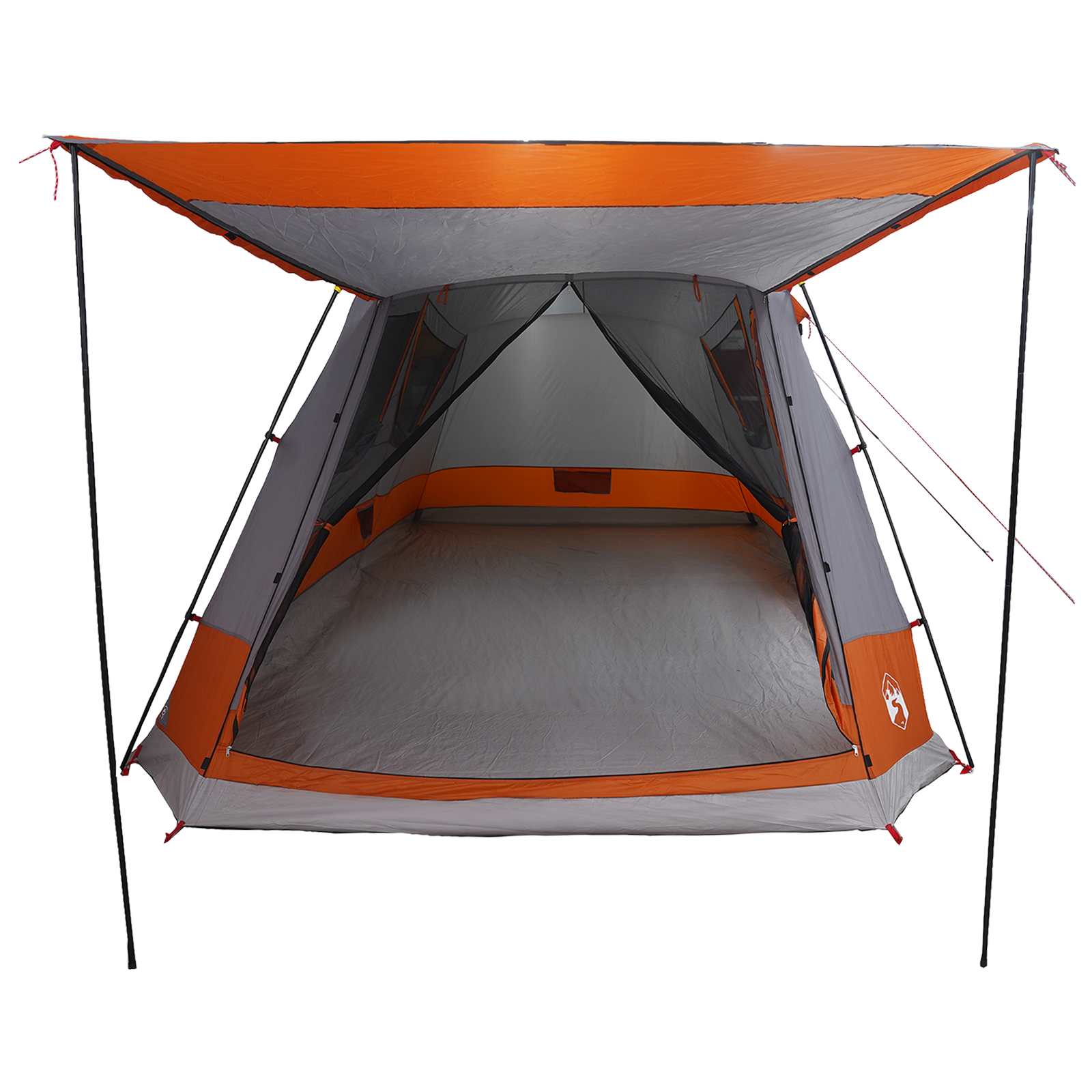 vidaXL Cabin Tent Grey and Orange 8-Person Polyester and Steel