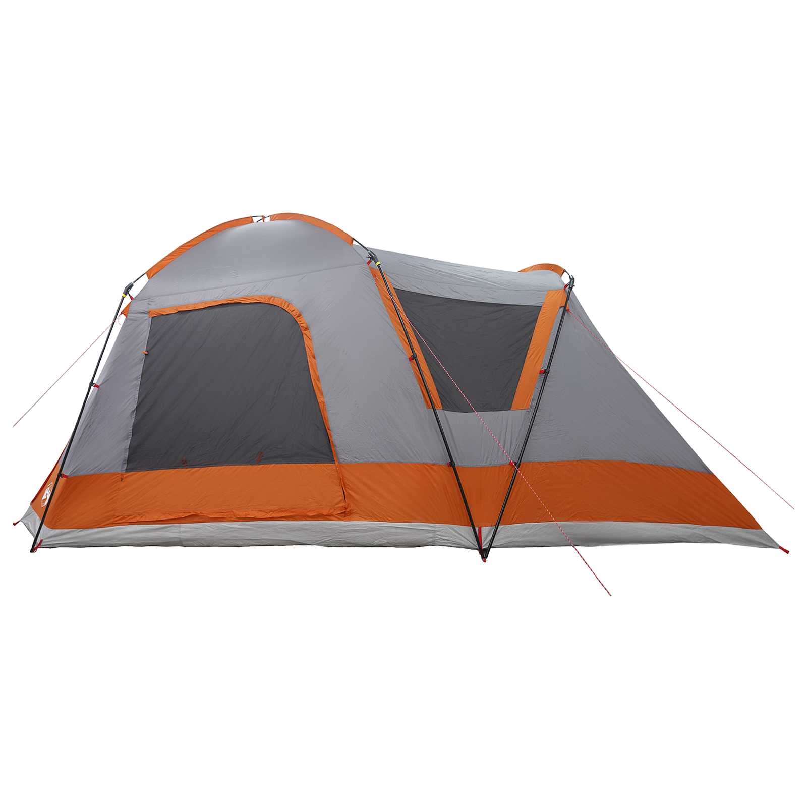 vidaXL Cabin Tent Grey and Orange 8-Person Polyester and Steel