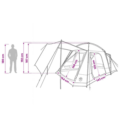 vidaXL Cabin Tent Grey and Orange 8-Person Polyester and Steel