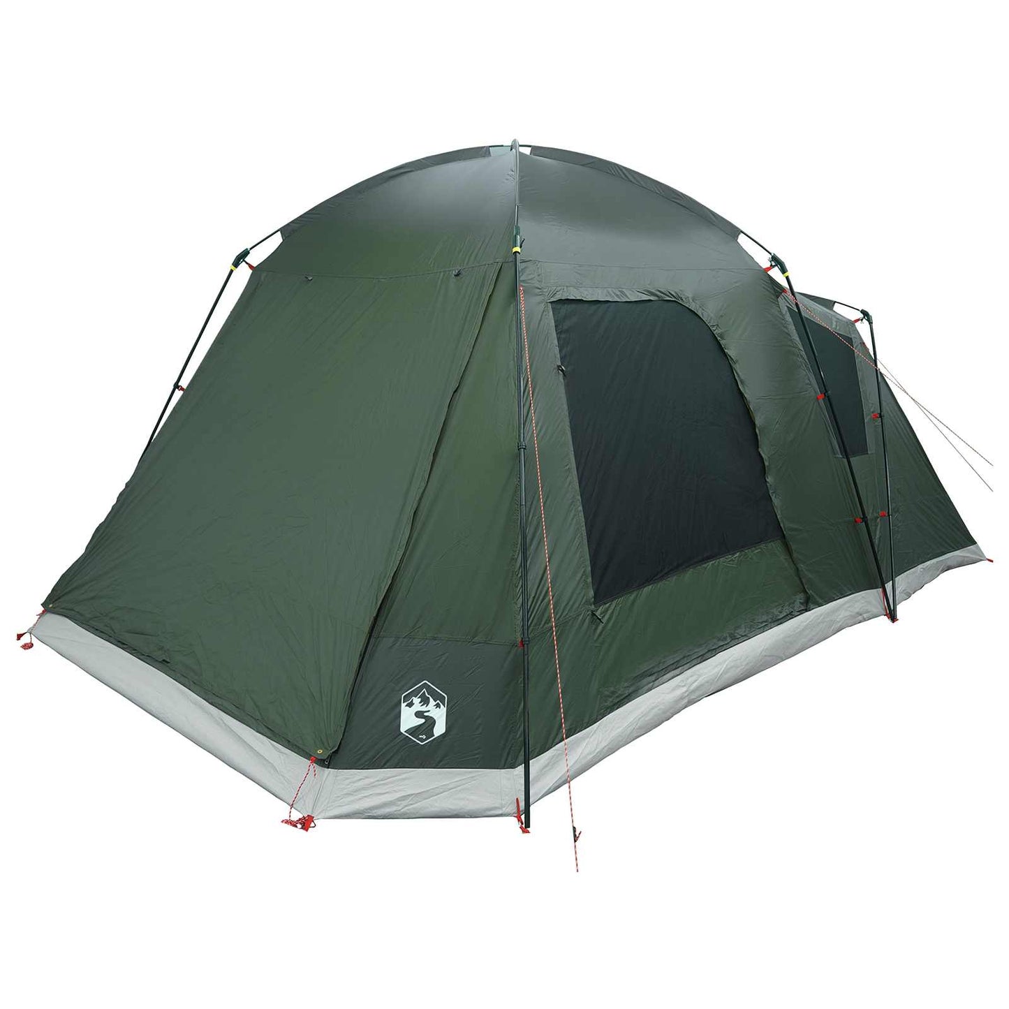 vidaXL Cabin Tent with Roof Army green 8-Person Polyester and Steel