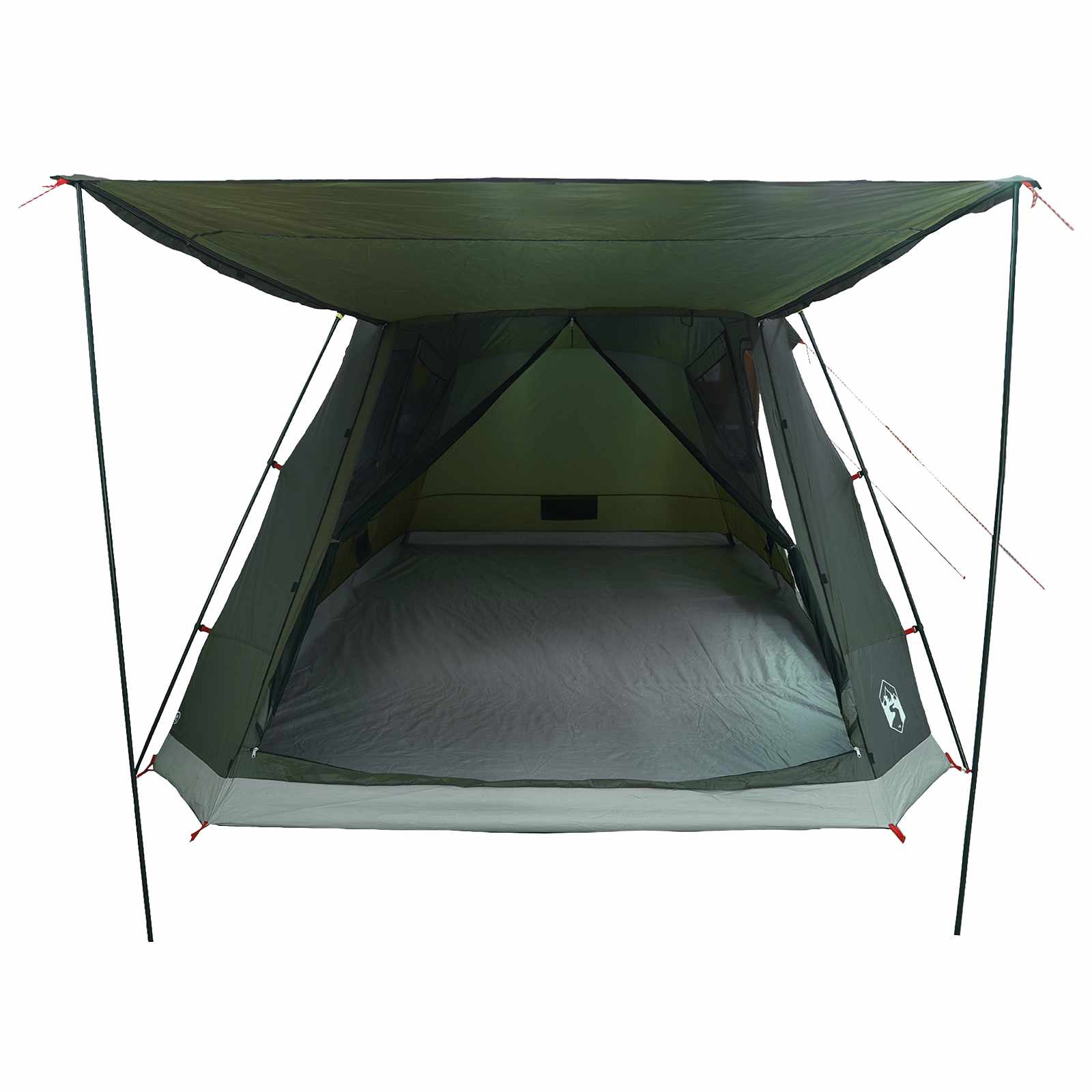 vidaXL Cabin Tent with Roof Army green 8-Person Polyester and Steel