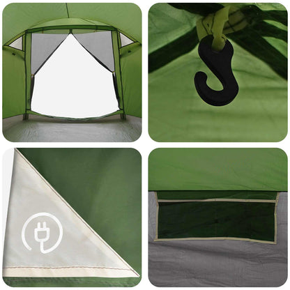 vidaXL Cabin Tent with Roof Green 4-Person Polyester and Steel