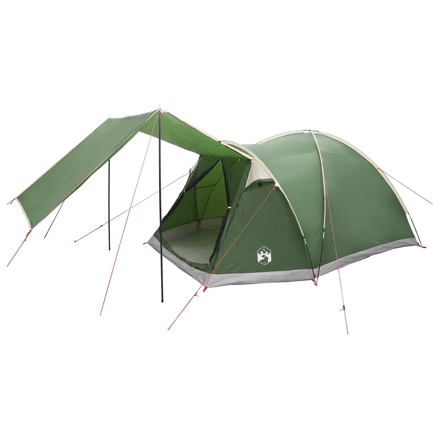 vidaXL Cabin Tent with Roof Green 4-Person Polyester and Steel