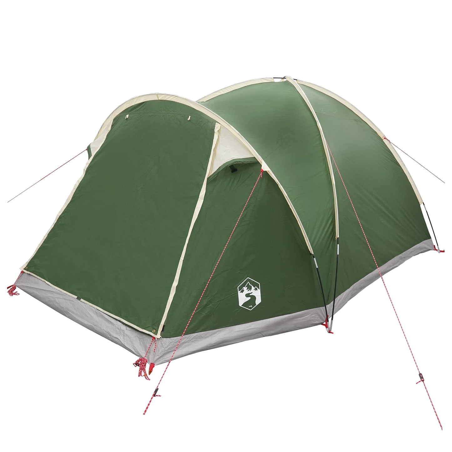 vidaXL Cabin Tent with Roof Green 4-Person Polyester and Steel