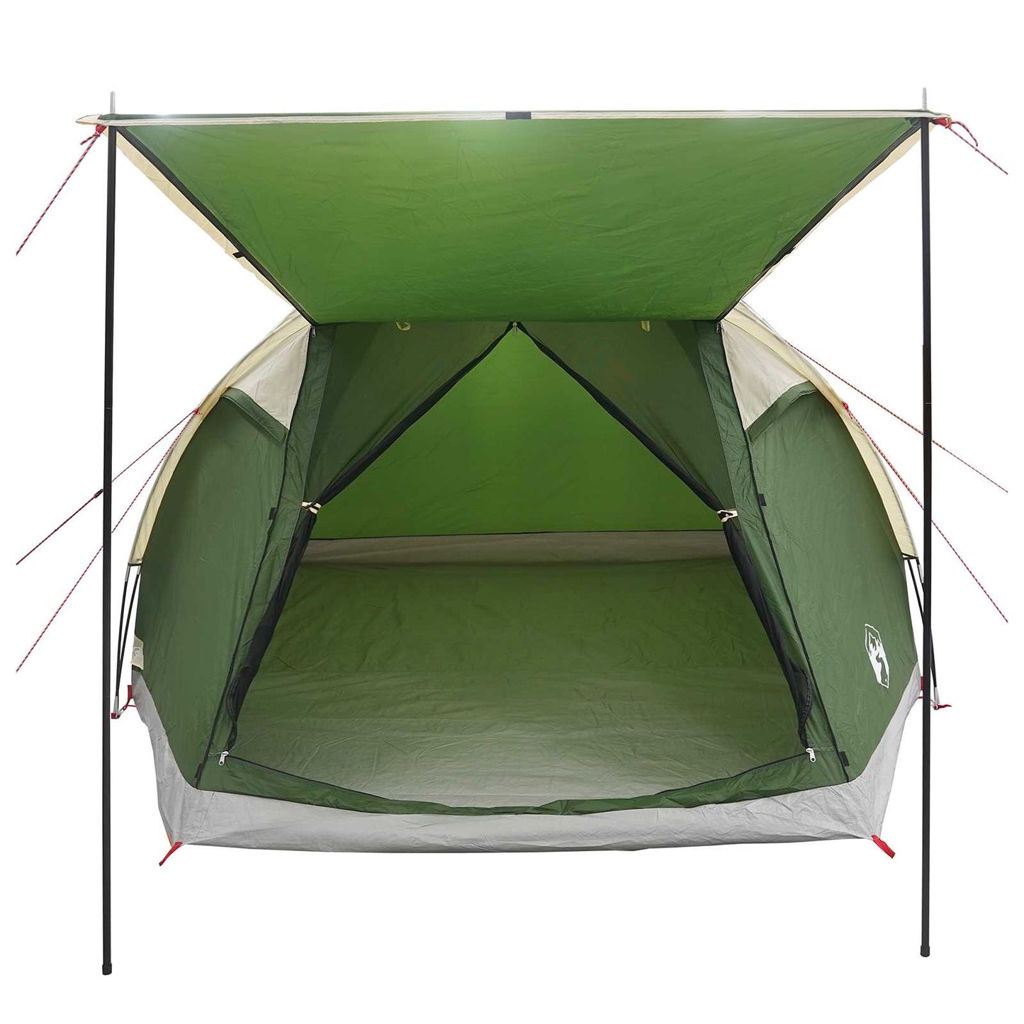 vidaXL Cabin Tent with Roof Green 4-Person Polyester and Steel