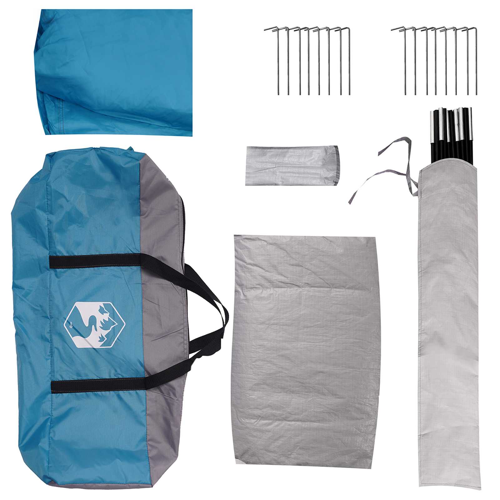 vidaXL Cabin Tent with Roof Blue 4-Person Polyester and Steel