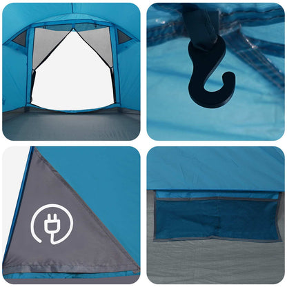 vidaXL Cabin Tent with Roof Blue 4-Person Polyester and Steel