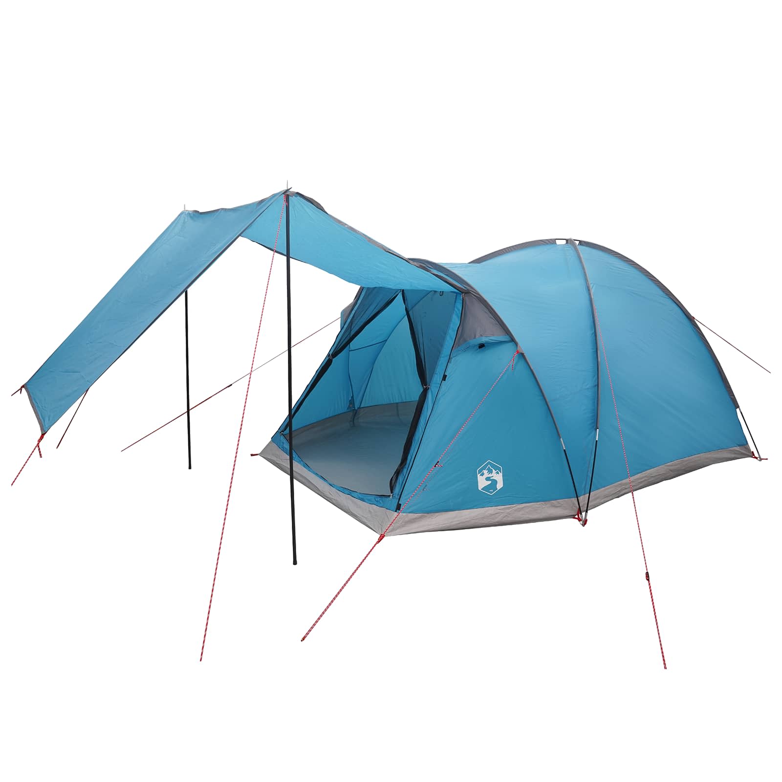 vidaXL Cabin Tent with Roof Blue 4-Person Polyester and Steel