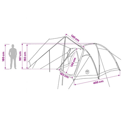 vidaXL Cabin Tent with Roof Blue 4-Person Polyester and Steel