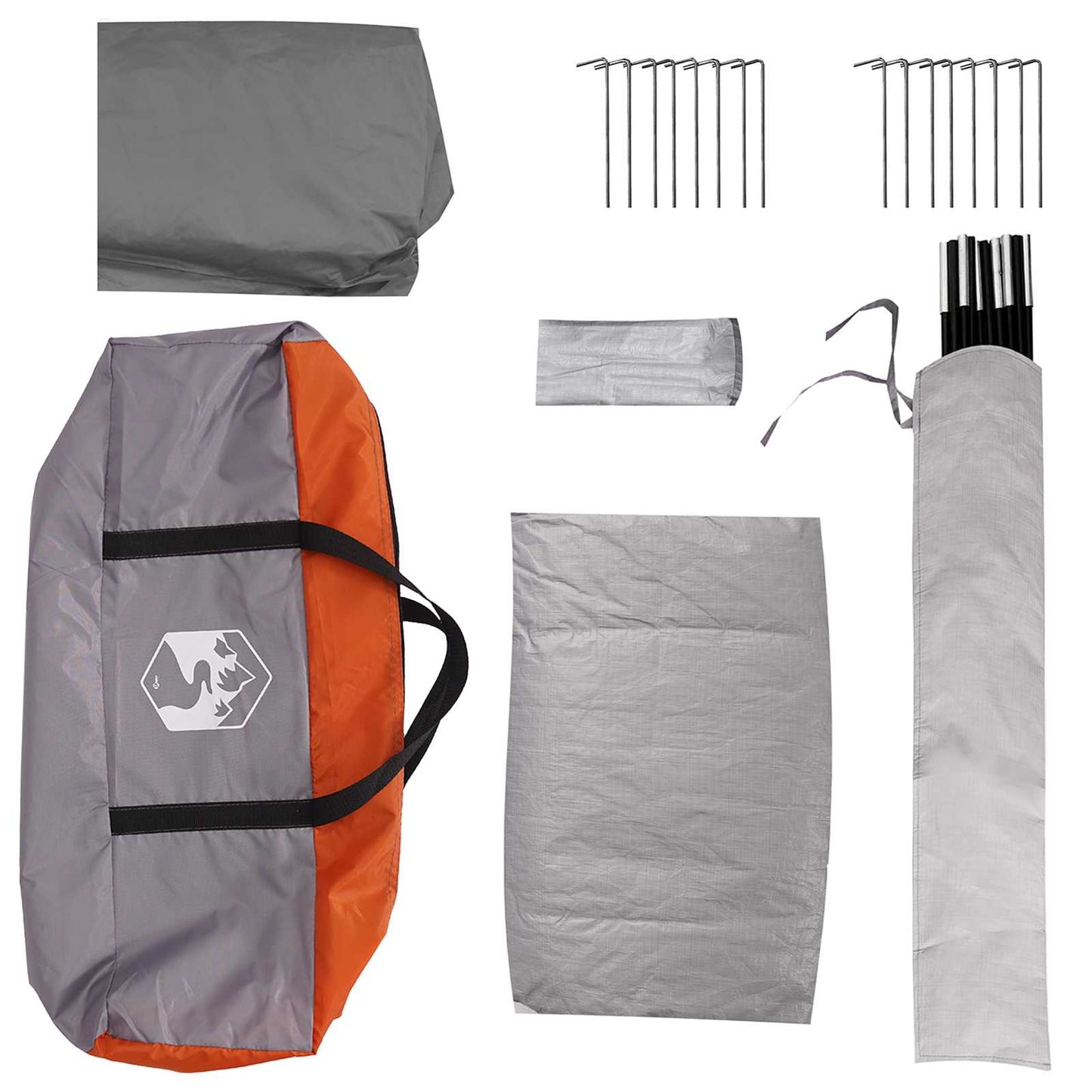 vidaXL Cabin Tent Grey and Orange 4-Person Polyester and Steel
