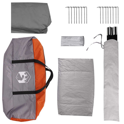 vidaXL Cabin Tent Grey and Orange 4-Person Polyester and Steel