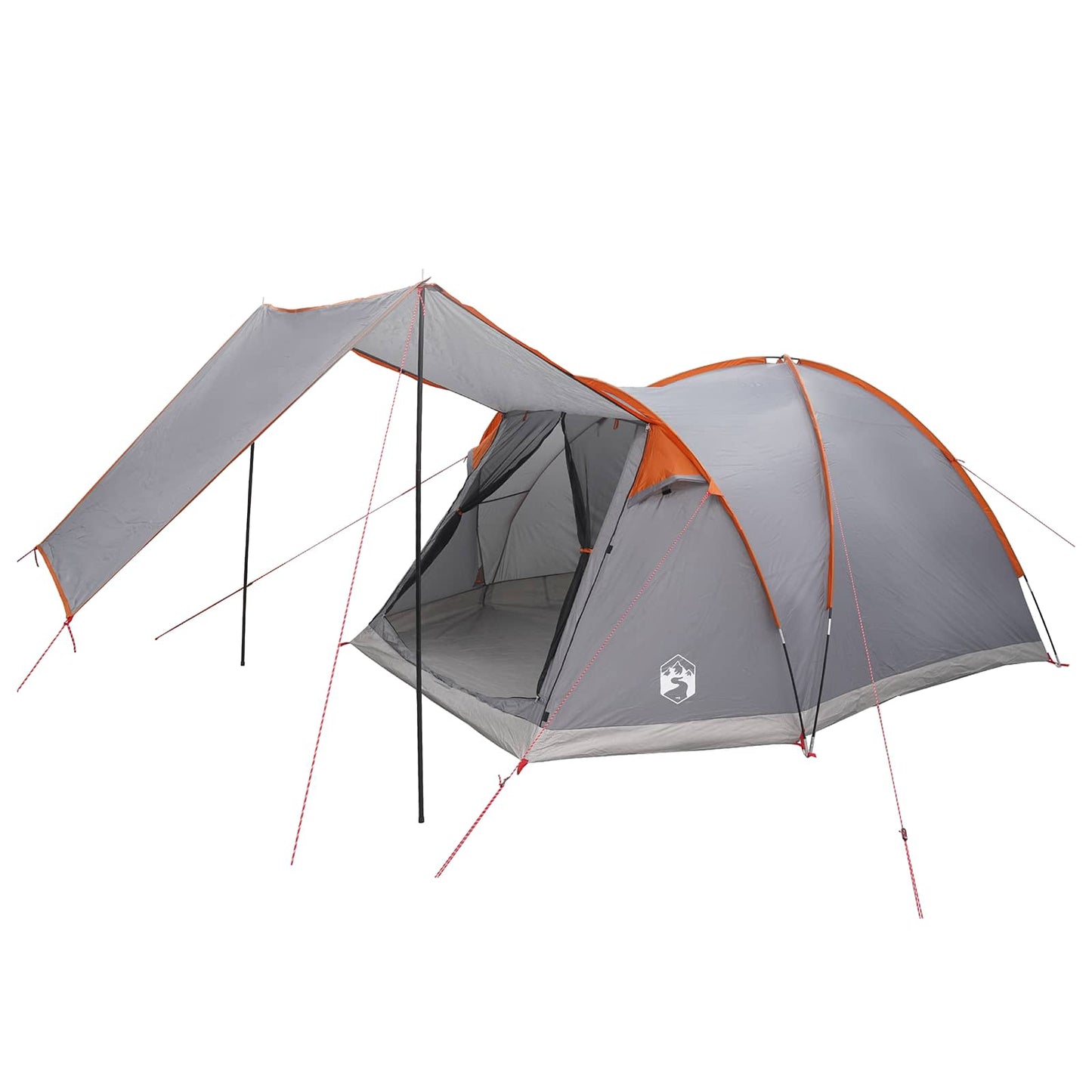 vidaXL Cabin Tent Grey and Orange 4-Person Polyester and Steel