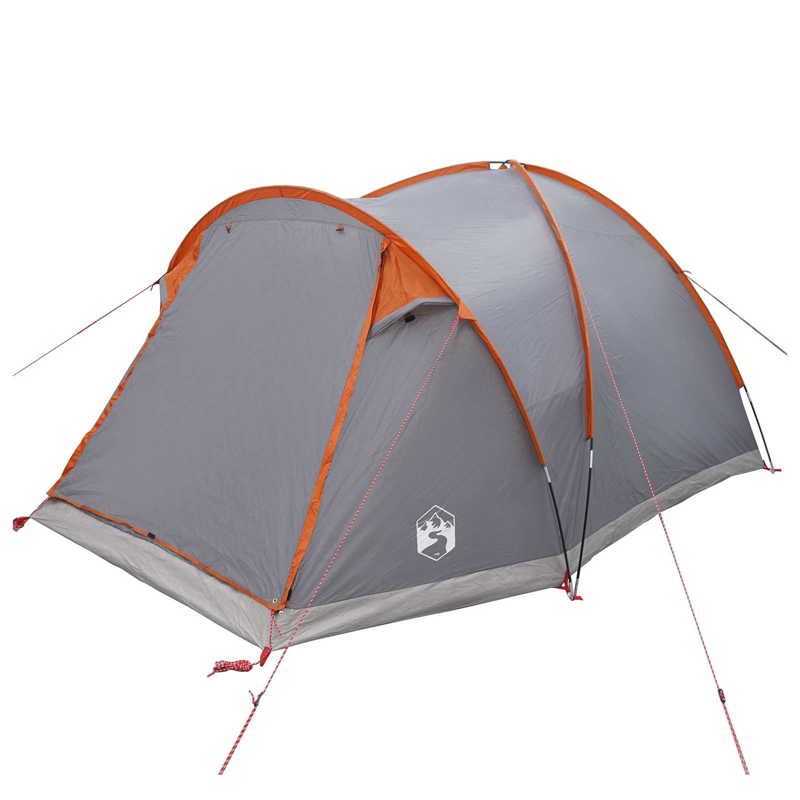 vidaXL Cabin Tent Grey and Orange 4-Person Polyester and Steel