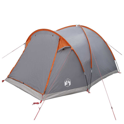 vidaXL Cabin Tent Grey and Orange 4-Person Polyester and Steel
