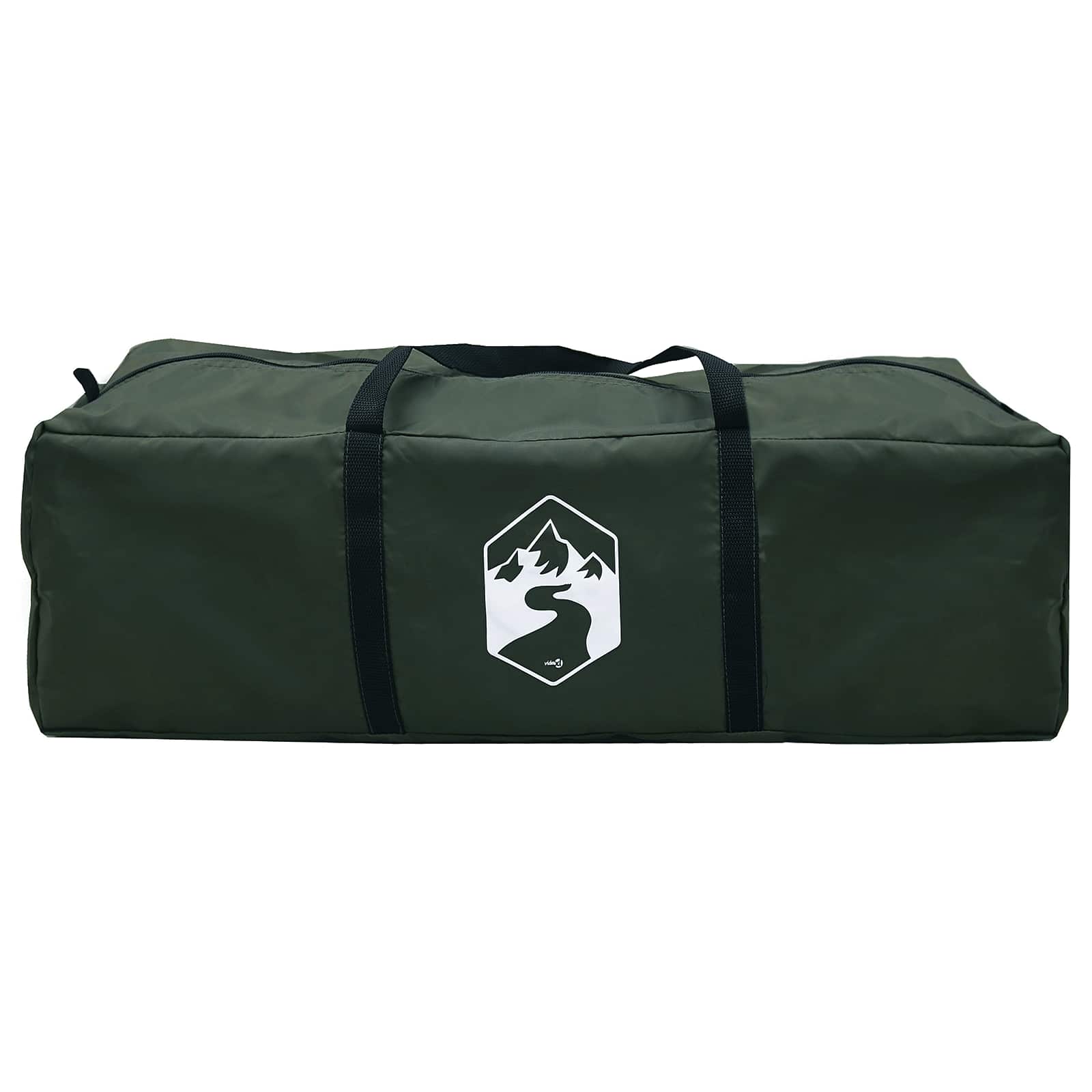 vidaXL Cabin Tent with Roof Army green 4-Person Polyester and Steel