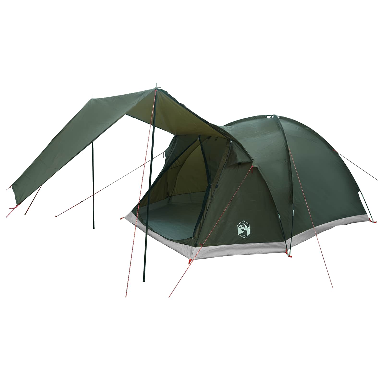 vidaXL Cabin Tent with Roof Army green 4-Person Polyester and Steel