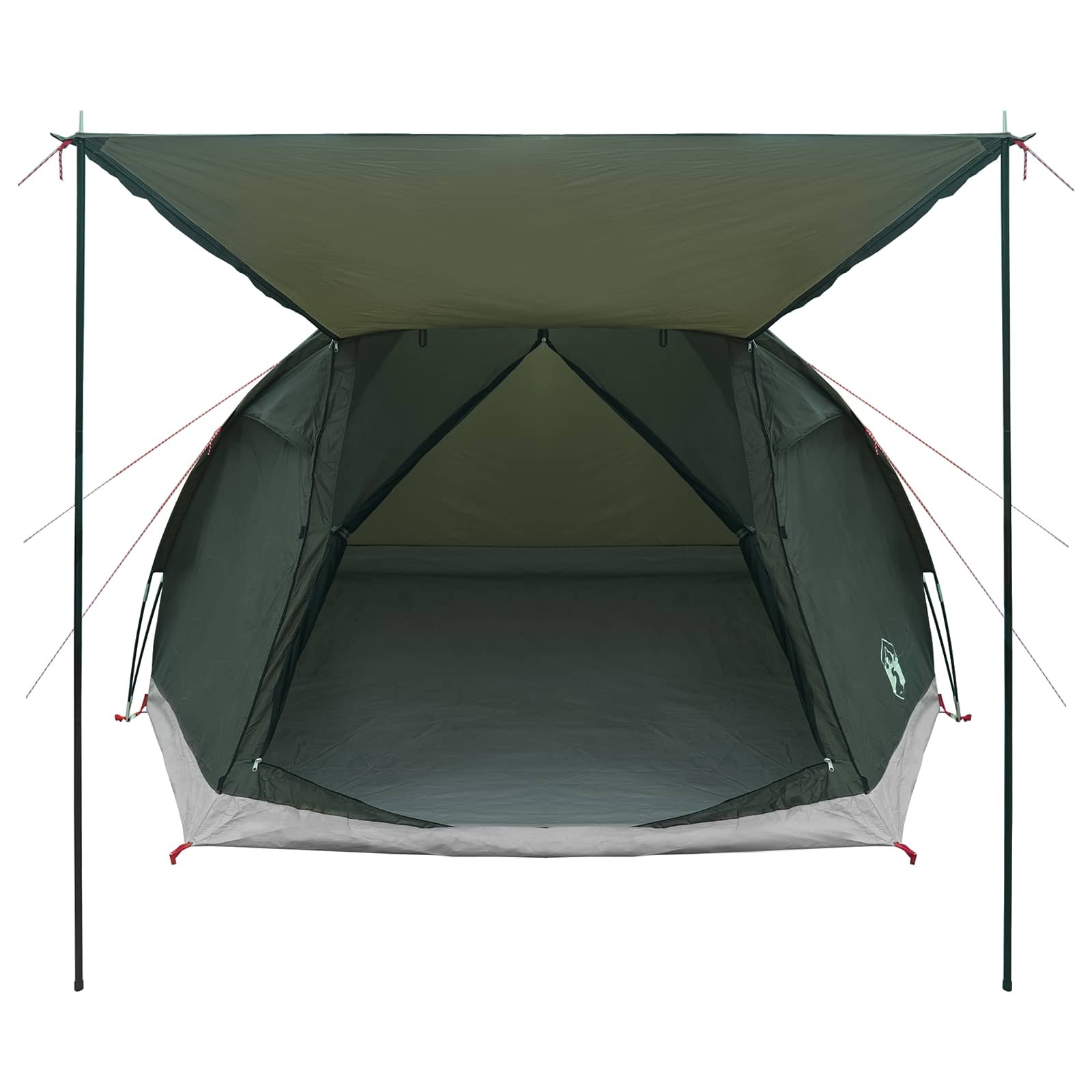 vidaXL Cabin Tent with Roof Army green 4-Person Polyester and Steel