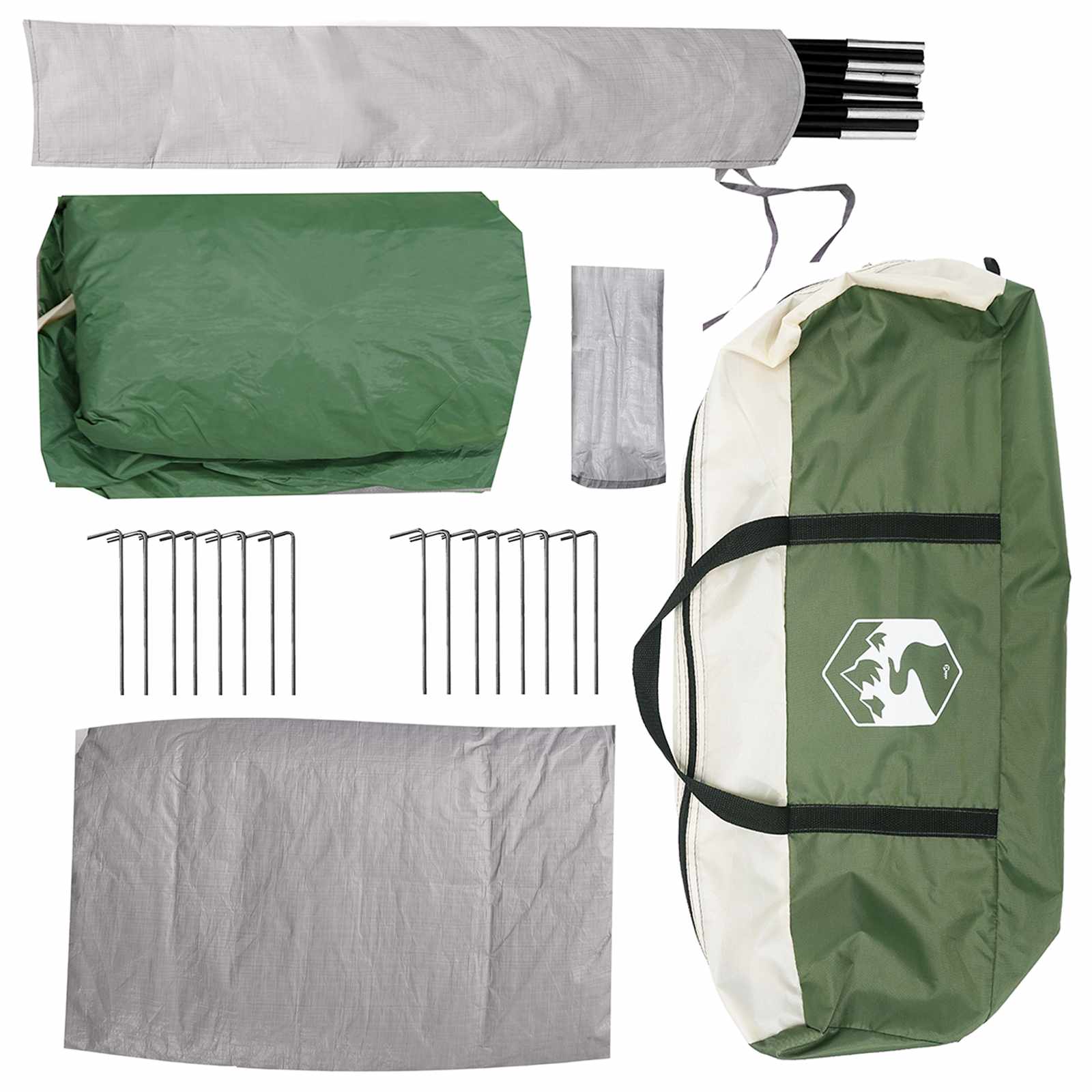 vidaXL Cabin Tent with Roof Green 6-Person Polyester and Steel