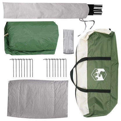 vidaXL Cabin Tent with Roof Green 6-Person Polyester and Steel