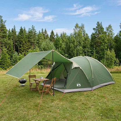 vidaXL Cabin Tent with Roof Green 6-Person Polyester and Steel