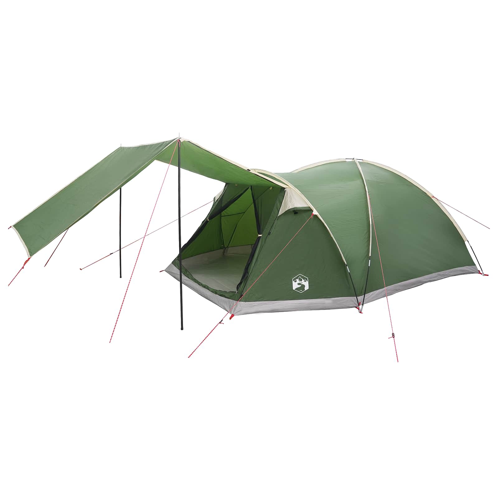 vidaXL Cabin Tent with Roof Green 6-Person Polyester and Steel