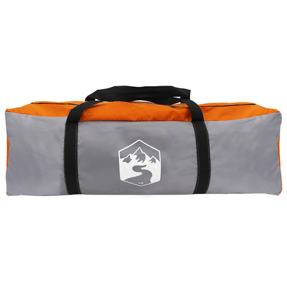 vidaXL Cabin Tent Grey and Orange 6-Person Polyester and Steel