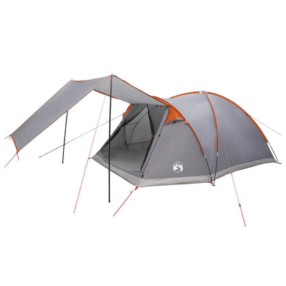 vidaXL Cabin Tent Grey and Orange 6-Person Polyester and Steel