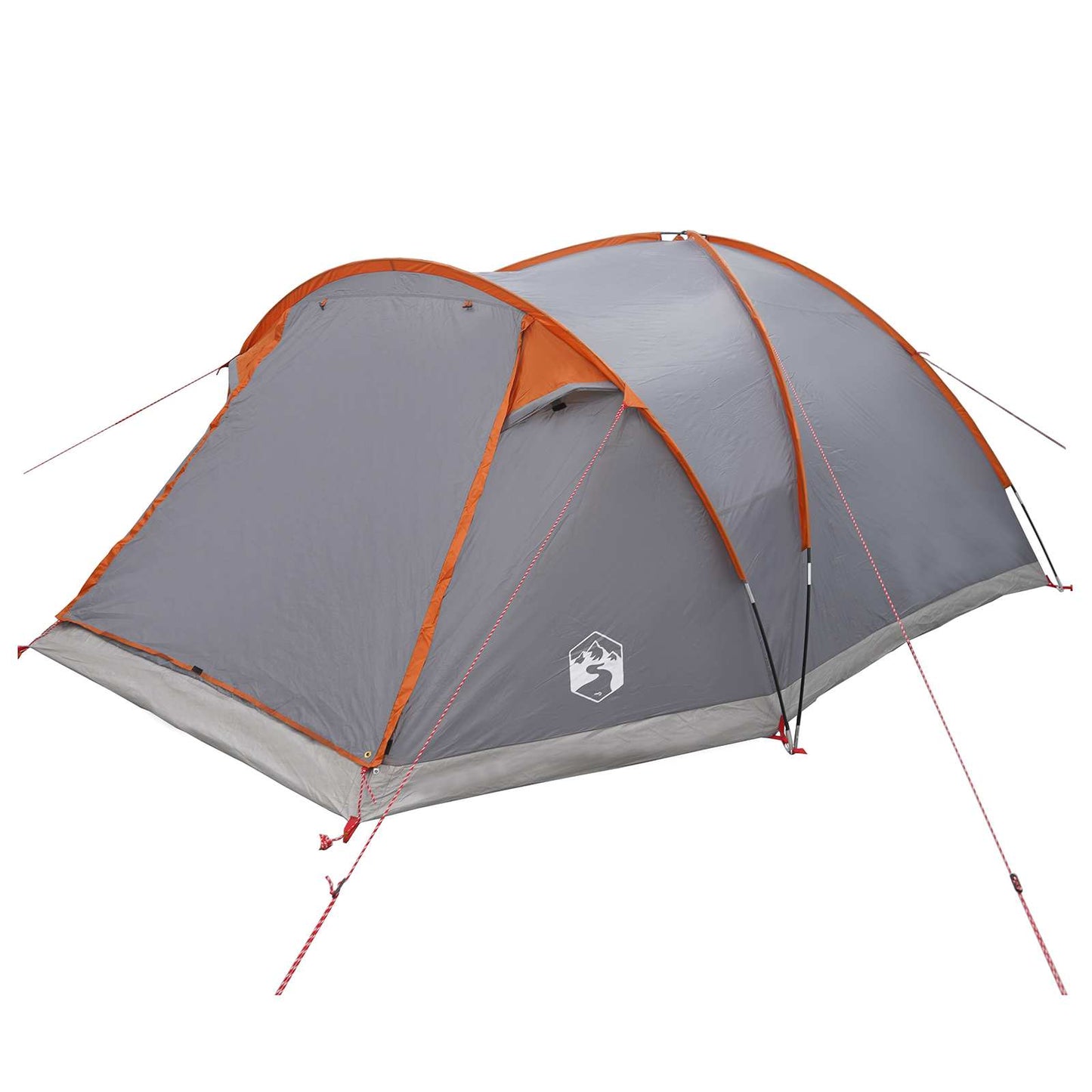 vidaXL Cabin Tent Grey and Orange 6-Person Polyester and Steel