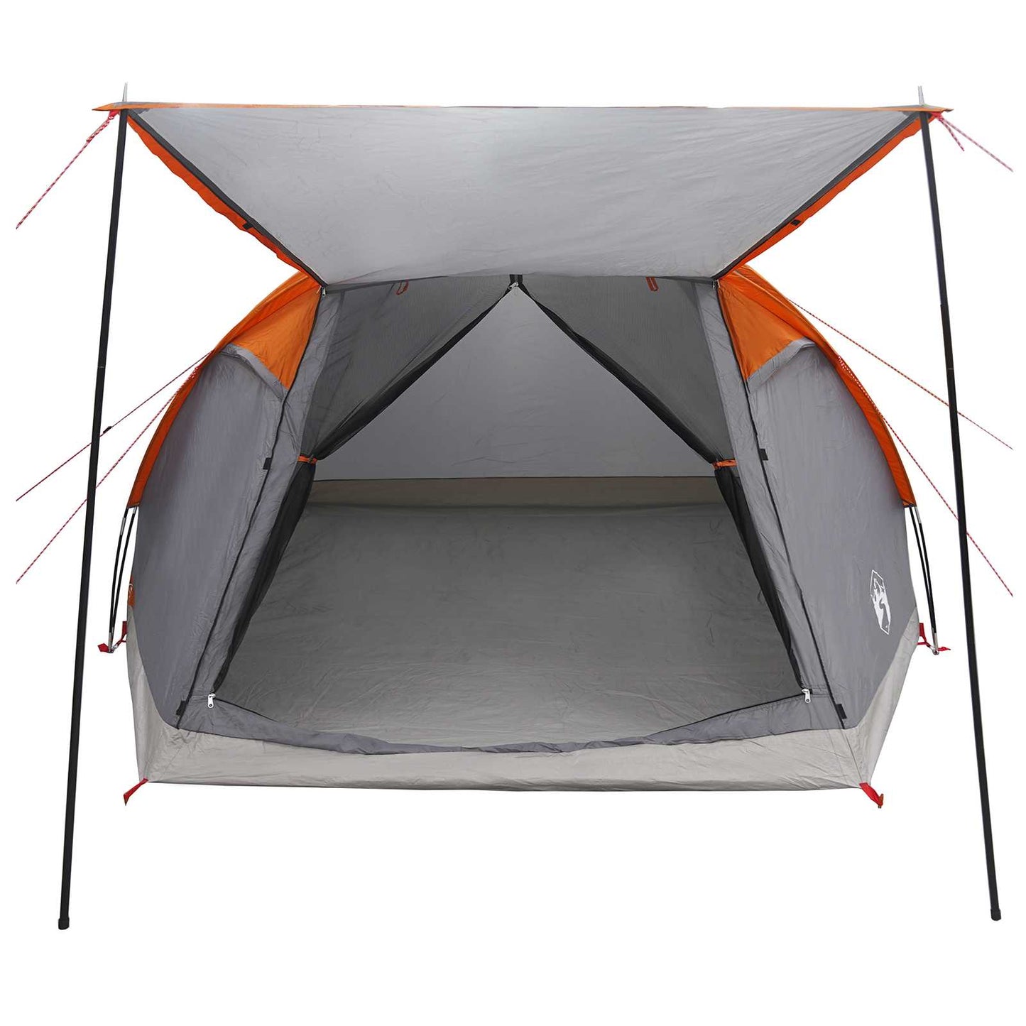 vidaXL Cabin Tent Grey and Orange 6-Person Polyester and Steel