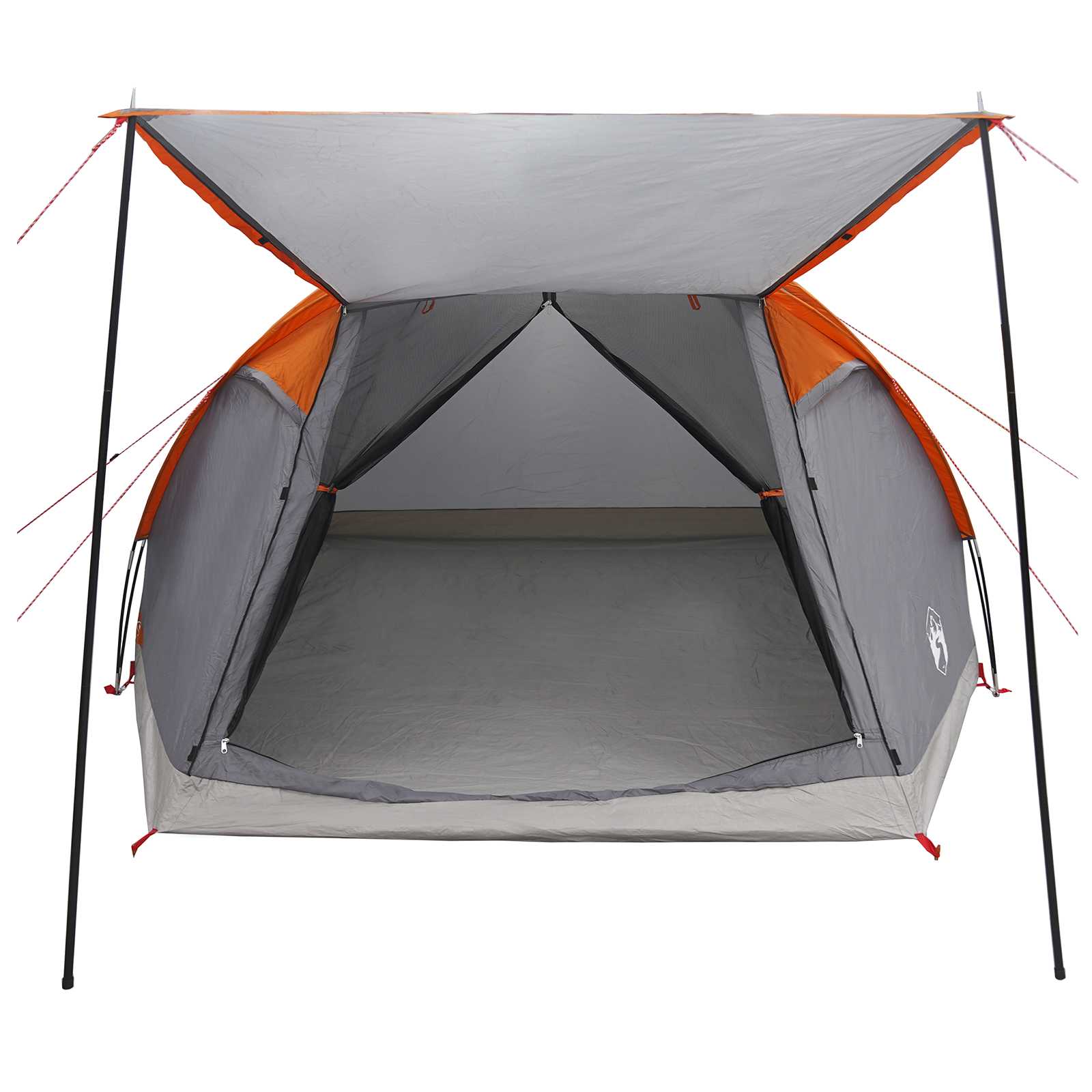 vidaXL Cabin Tent Grey and Orange 6-Person Polyester and Steel