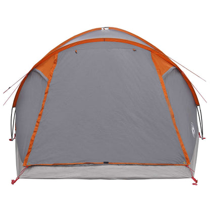 vidaXL Cabin Tent Grey and Orange 6-Person Polyester and Steel