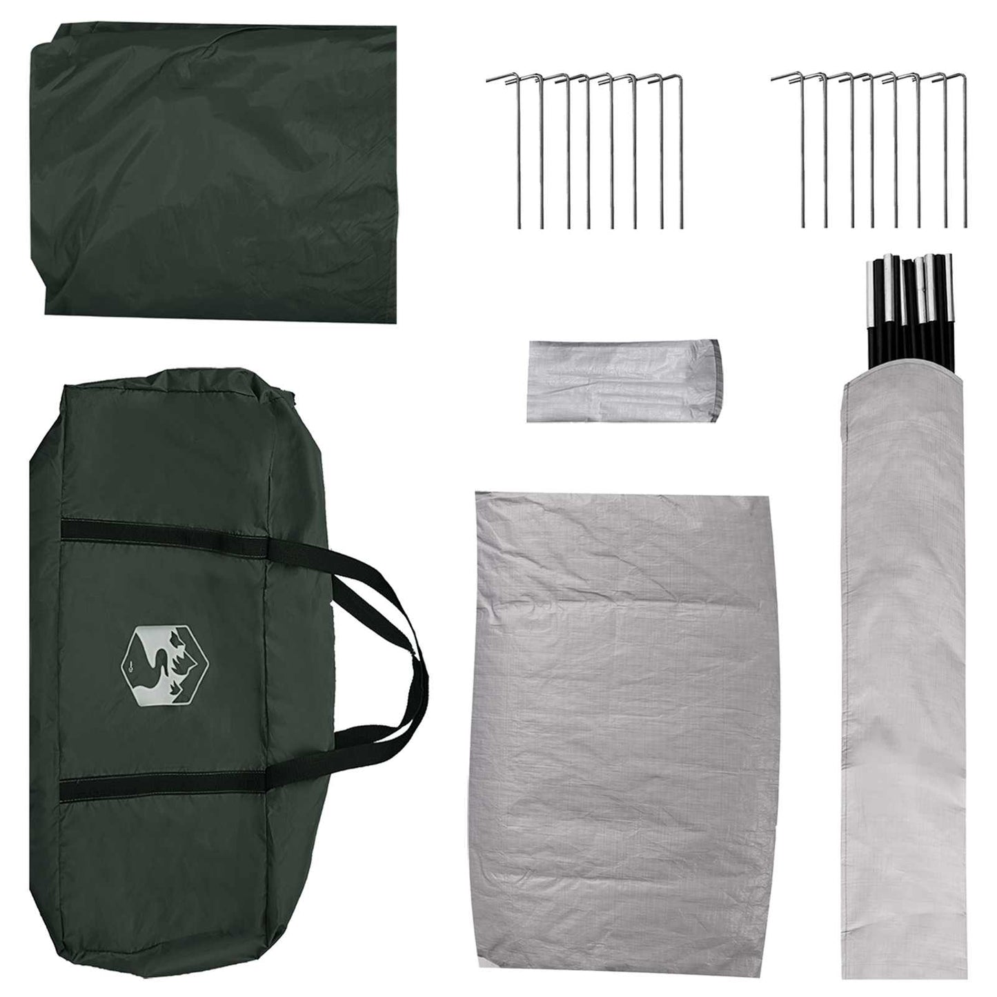 vidaXL Cabin Tent with Roof Army green 6-Person Polyester and Steel