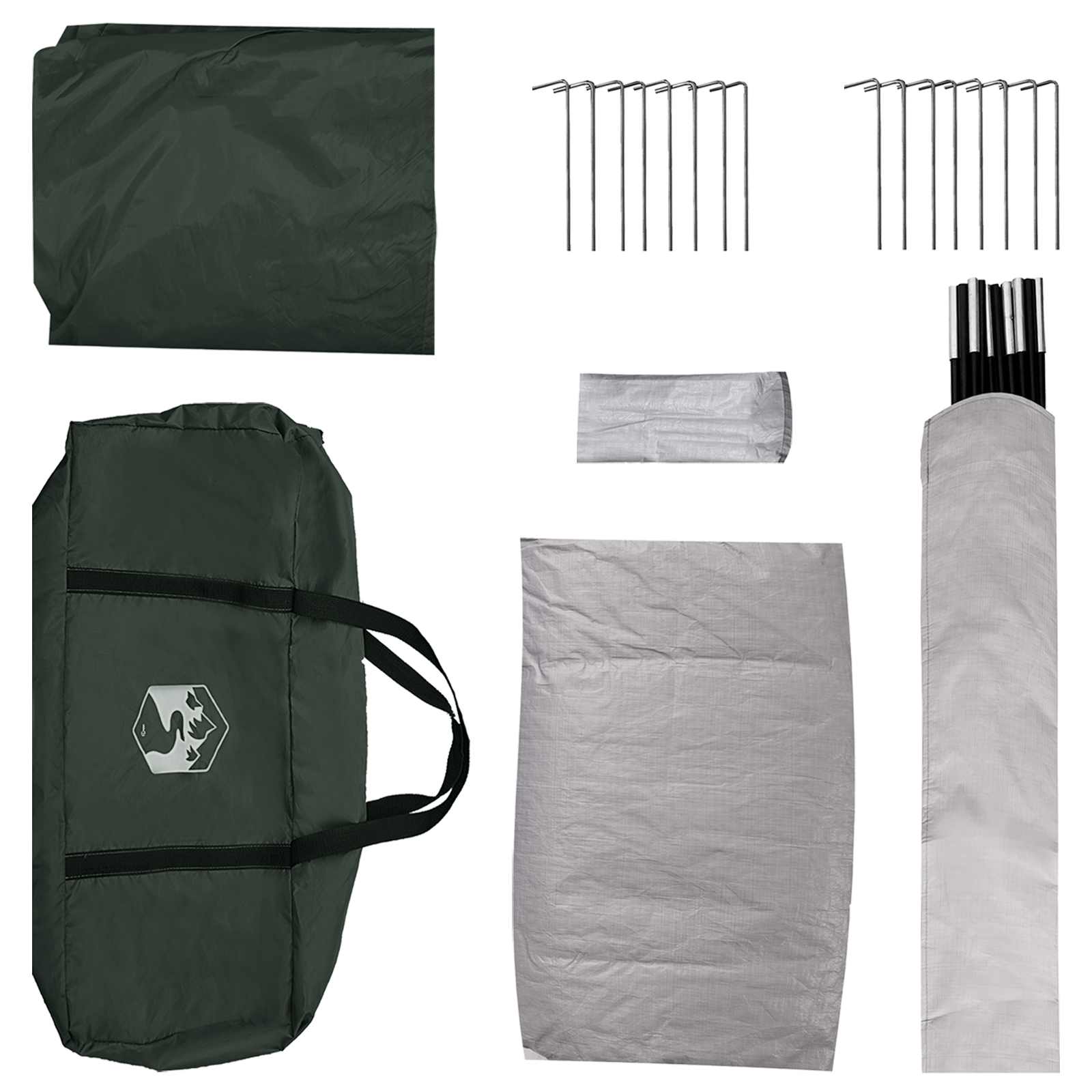 vidaXL Cabin Tent with Roof Army green 6-Person Polyester and Steel