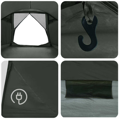 vidaXL Cabin Tent with Roof Army green 6-Person Polyester and Steel