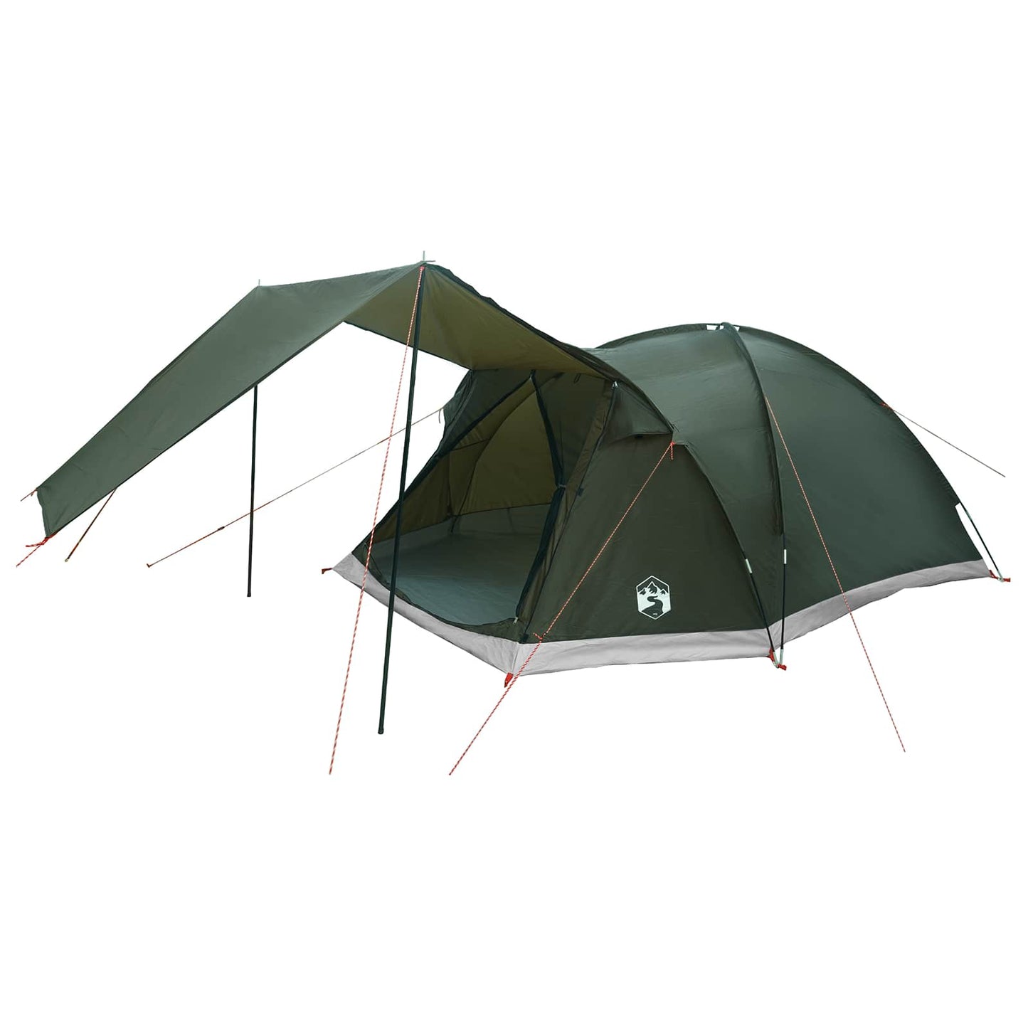 vidaXL Cabin Tent with Roof Army green 6-Person Polyester and Steel