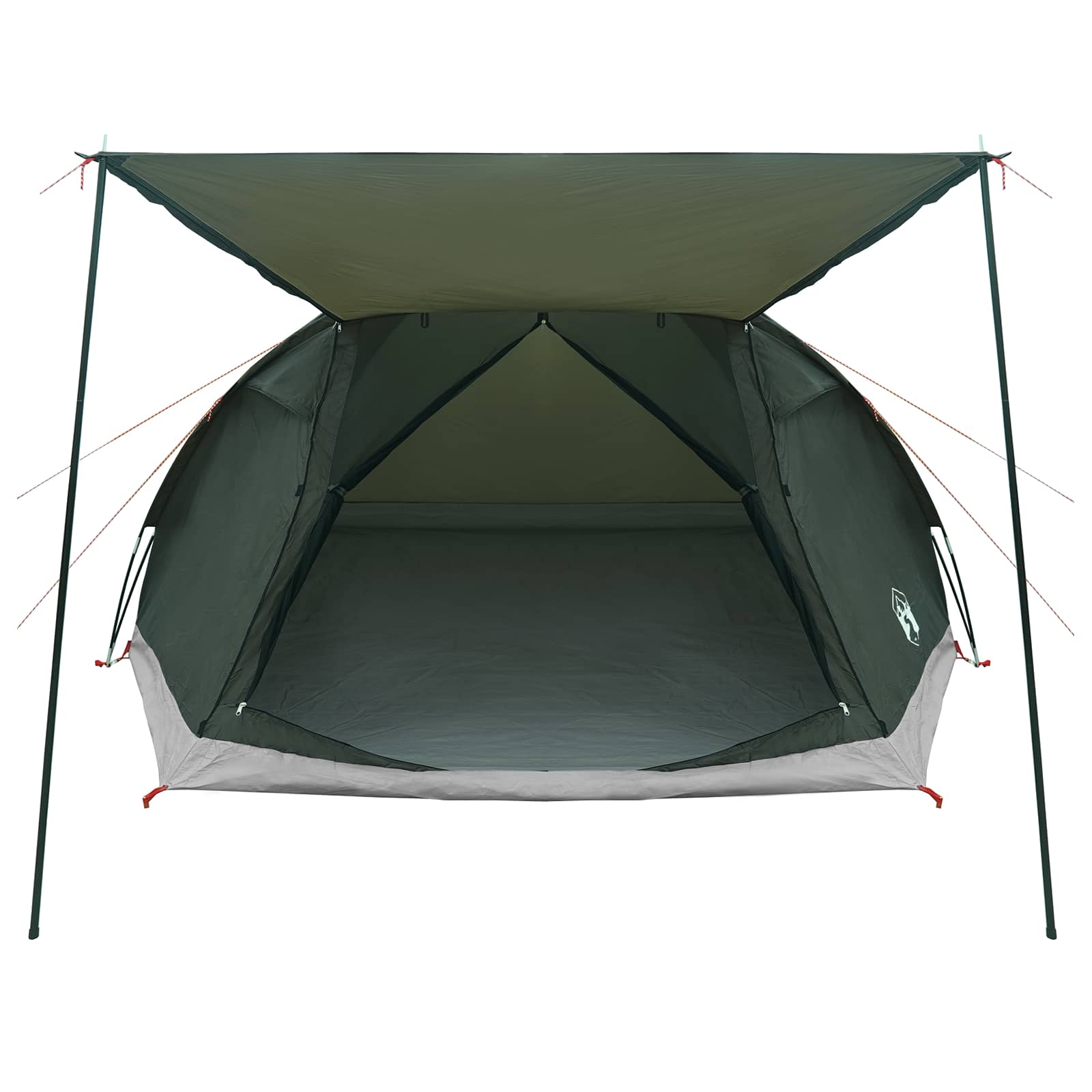 vidaXL Cabin Tent with Roof Army green 6-Person Polyester and Steel