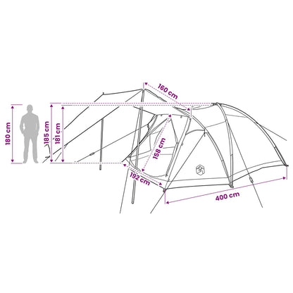 vidaXL Cabin Tent with Roof Army green 6-Person Polyester and Steel