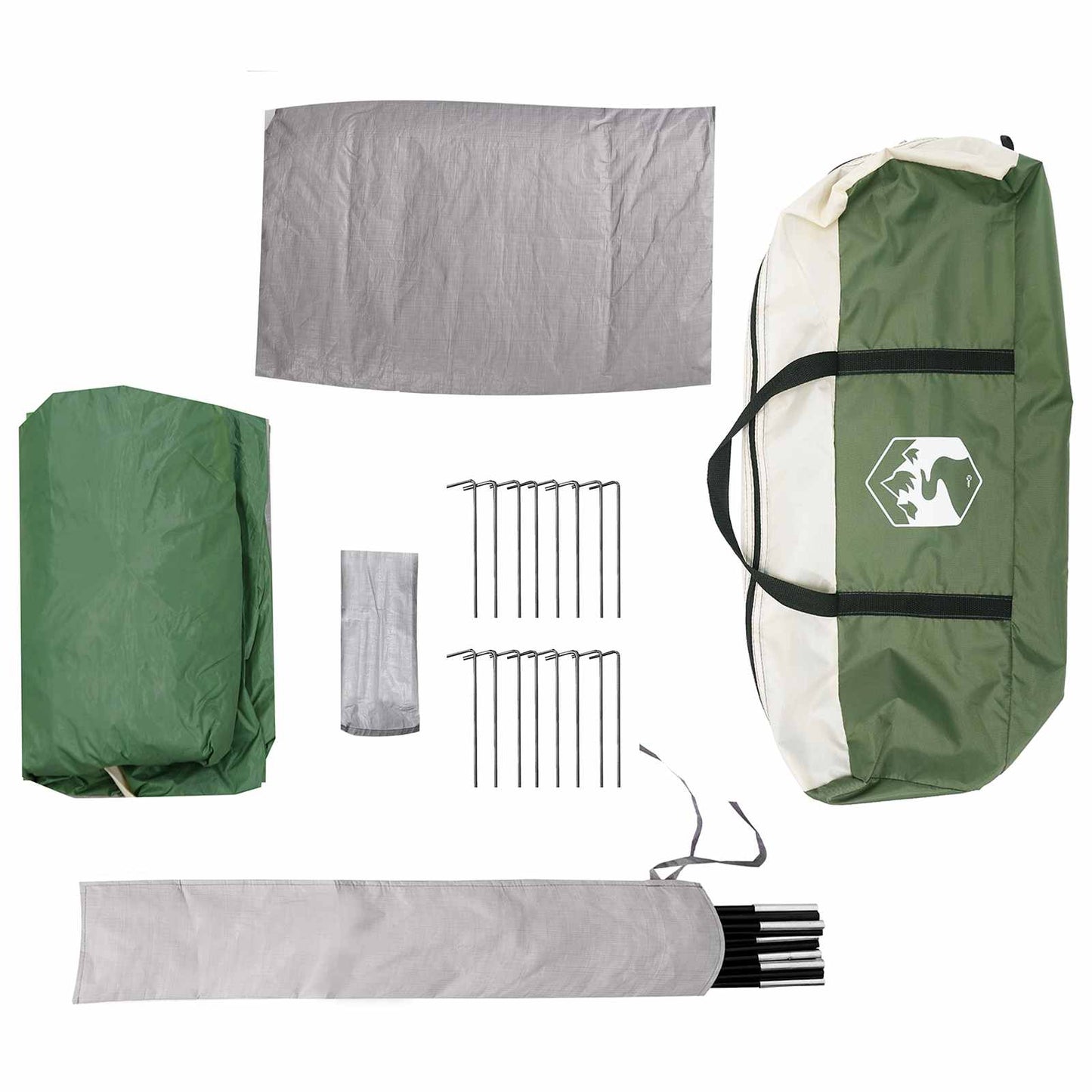 vidaXL Cabin Tent with Roof Green 8-Person Polyester and Steel - 40890