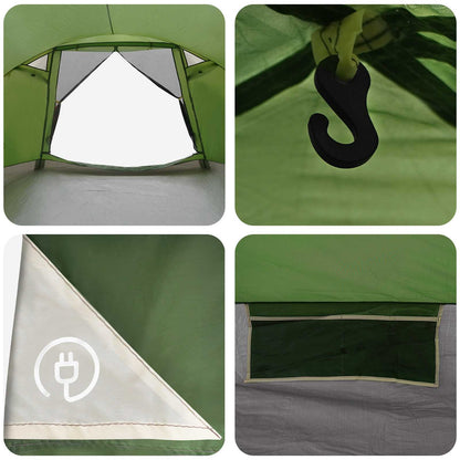 vidaXL Cabin Tent with Roof Green 8-Person Polyester and Steel - 40890