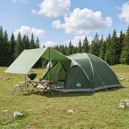 vidaXL Cabin Tent with Roof Green 8-Person Polyester and Steel - 40890