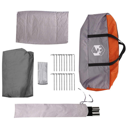 vidaXL Cabin Tent Grey and Orange 8-Person Polyester and Steel - 40898